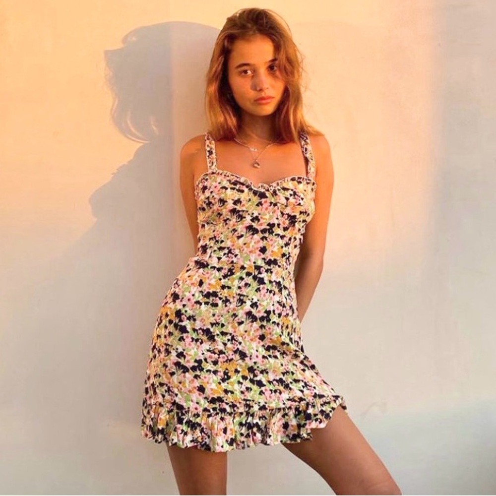 RUE STIIC S RARE AUSTRALIAN EXCLUSIVE Valerie Mini Dress in Monet Floral Light